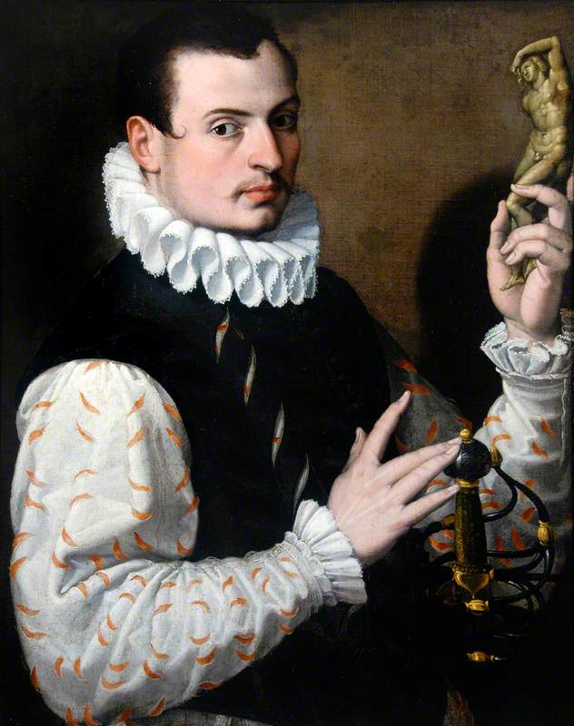 Portrait of a Young Man Holding a Statuette