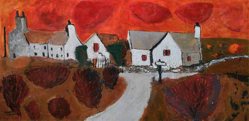 Red Sky and Farmhouse (Awyr Goch a Ffermdy)