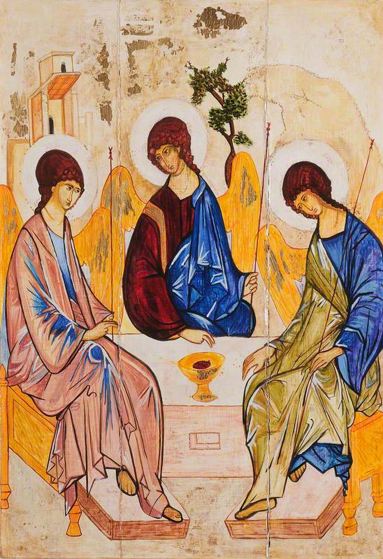 Icon with the Old Testament Trinity (The Hospitality of Abraham)