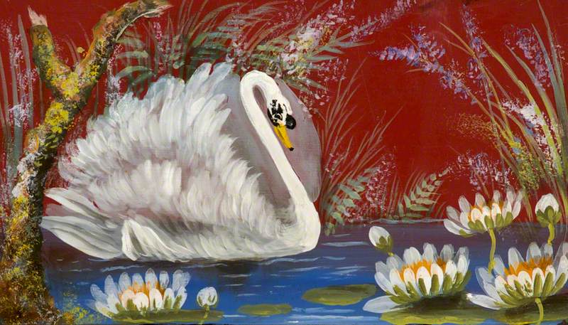 Swan and Water Lilies