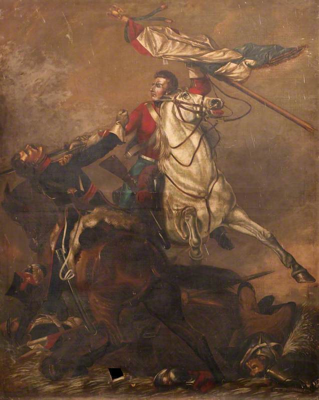 Sergeant Andrews Capturing the French Colours at Waterloo or the Fight for the Standard