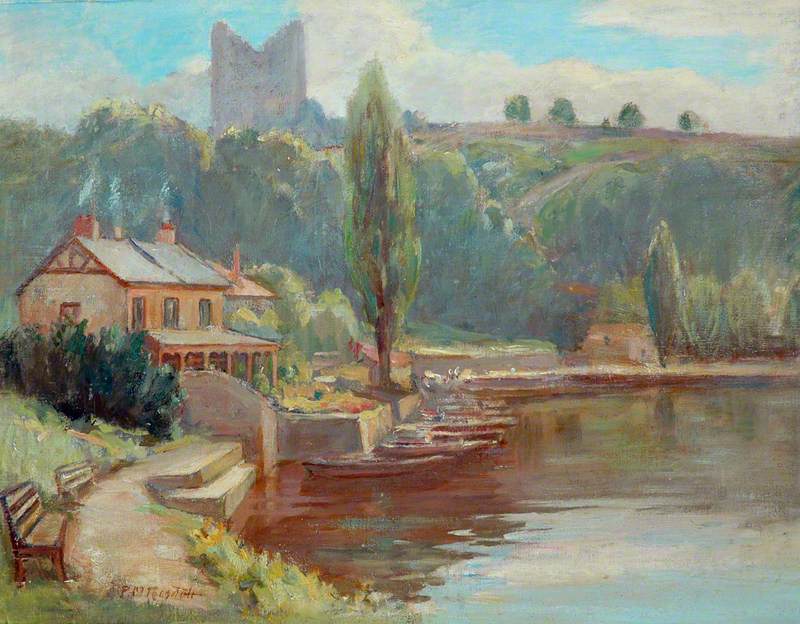 Riverside View with Castle