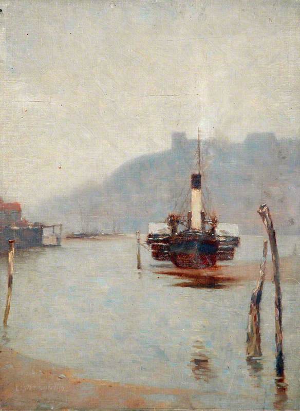Paddle Steamer and Whitby Harbour