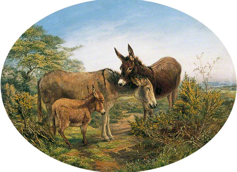 Scene on a Common with Two Donkeys