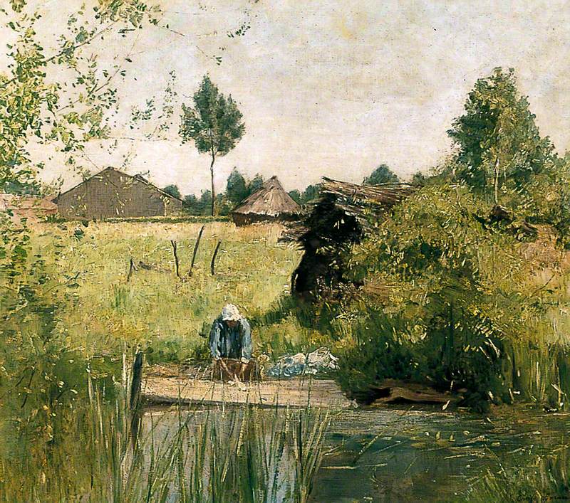 Landscape with Woman Washing