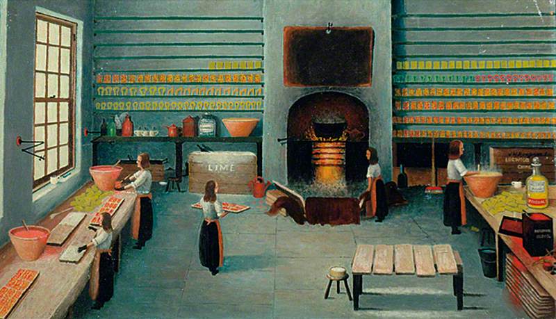 Interior with Women Working: A Horn Workshop