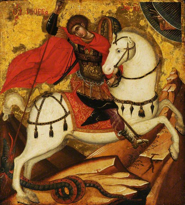 Icon with Saint George and the Dragon