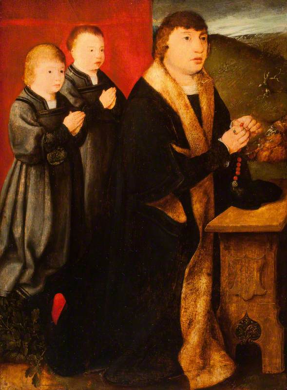 A Father and Two Sons, Praying