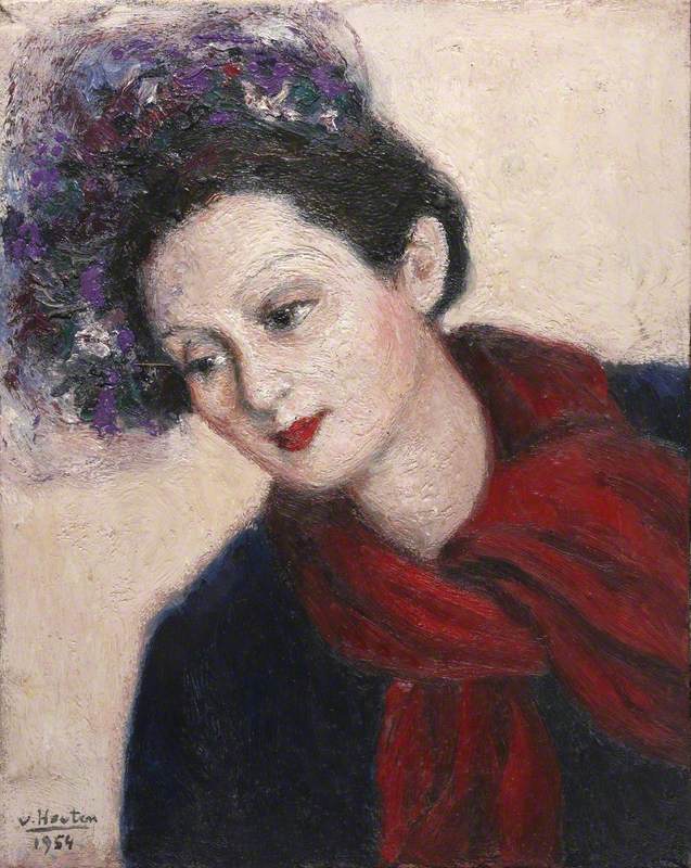 Portrait of a Lady in a Red Scarf
