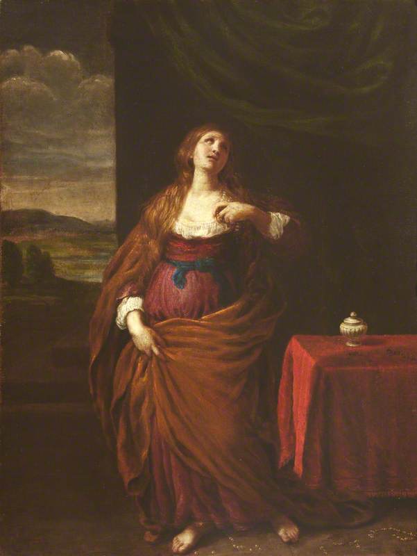 Mary Magdalen Standing Full-Length with a View of an Extensive Landscape beyond