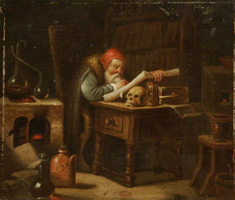 A Chemist at a Desk Reading