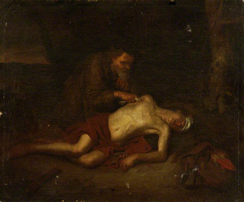A Man Treating a Wound (The Good Samaritan)