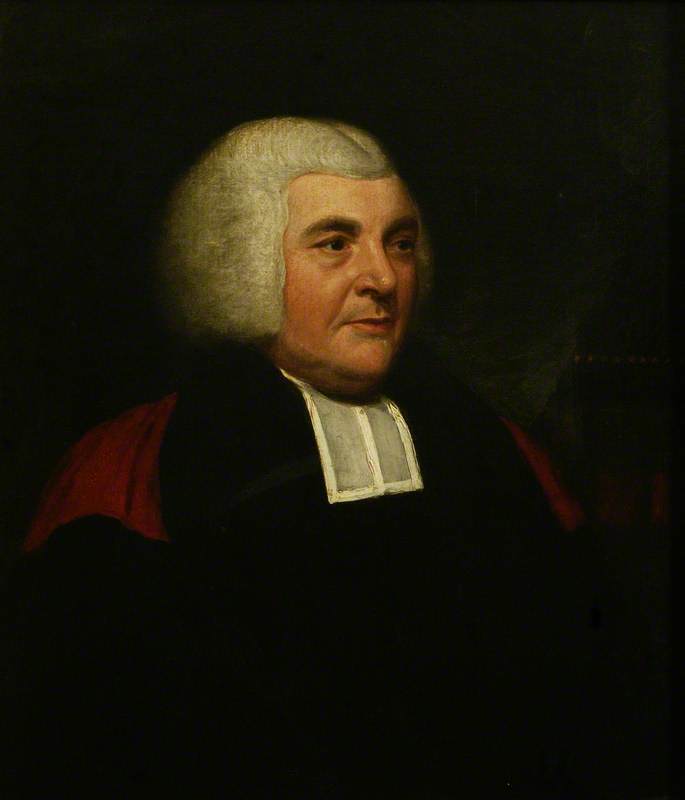 Portrait of a Cleric Wearing a Dark Cloak with Red Epaulettes