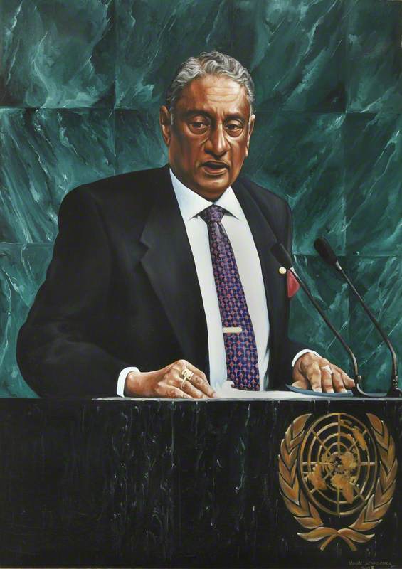Honourable Lakshman Kadirgamar (1932–2005), PC, MP, Minister of Foreign Affairs, Sri Lanka (1994–2001 & 2004–2005), Addressing the United Nations General Assembly