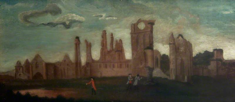 Arbroath Abbey and Figures from the South