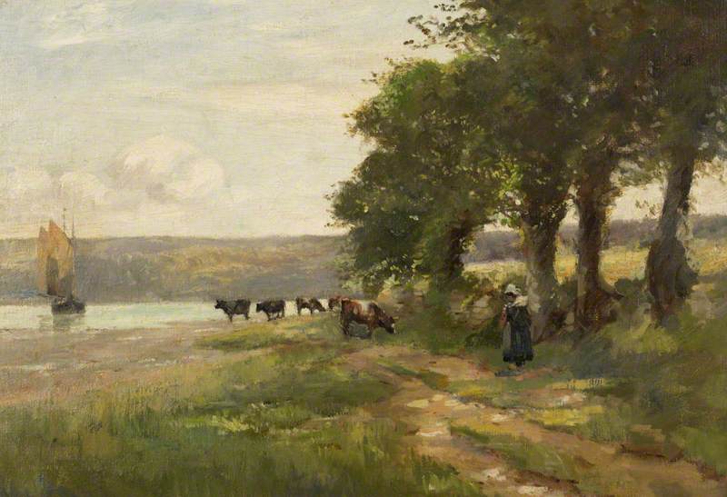 Landscape with Trees and Cattle