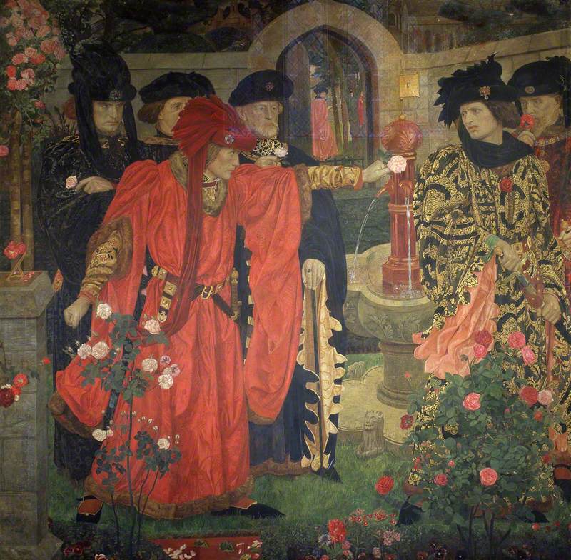 Plucking the Red and White Roses in the Old Temple Gardens