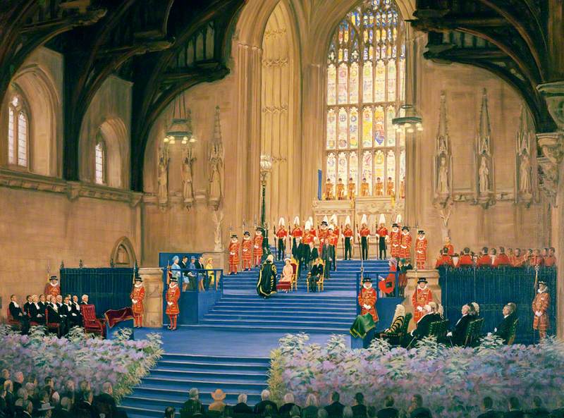 Elizabeth II Receiving the Jubilee Address in Westminster Hall, 1977