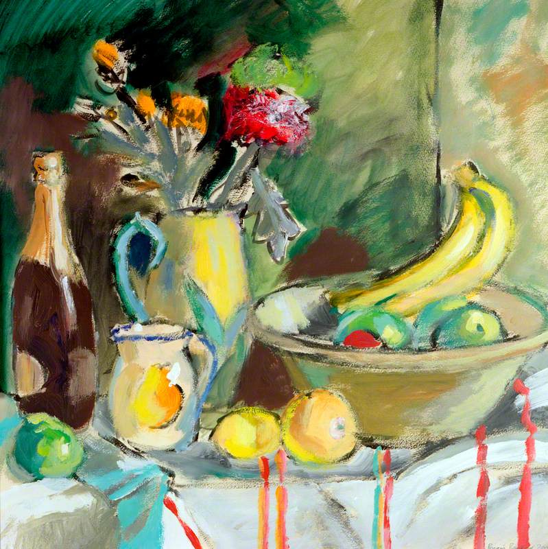 Still Life with Champagne Bottle