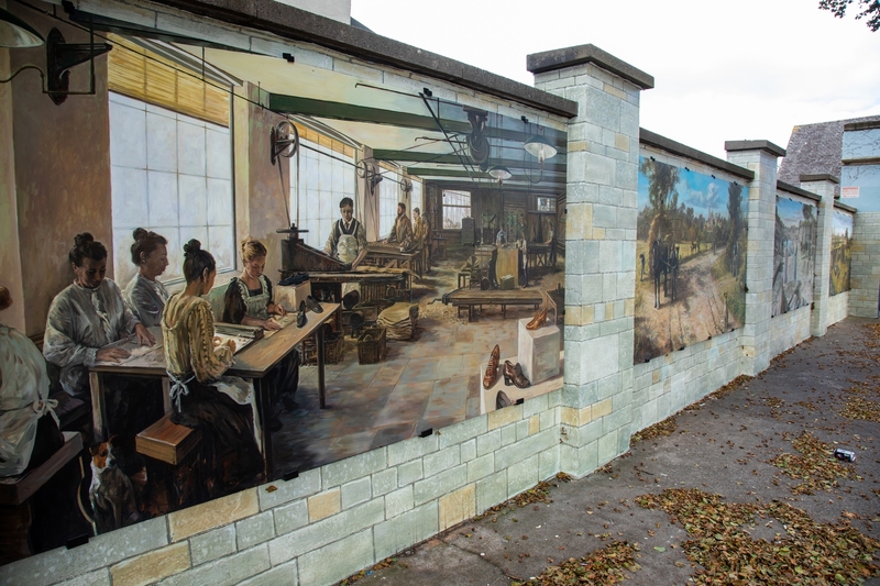 Four Panels Reflecting Pastoral Scenes of Street's Heritage Industries