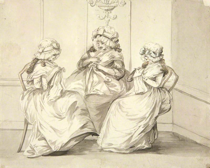 Three Ladies Sewing