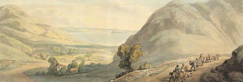 View near the Welsh Coast with Riders and Packhorses