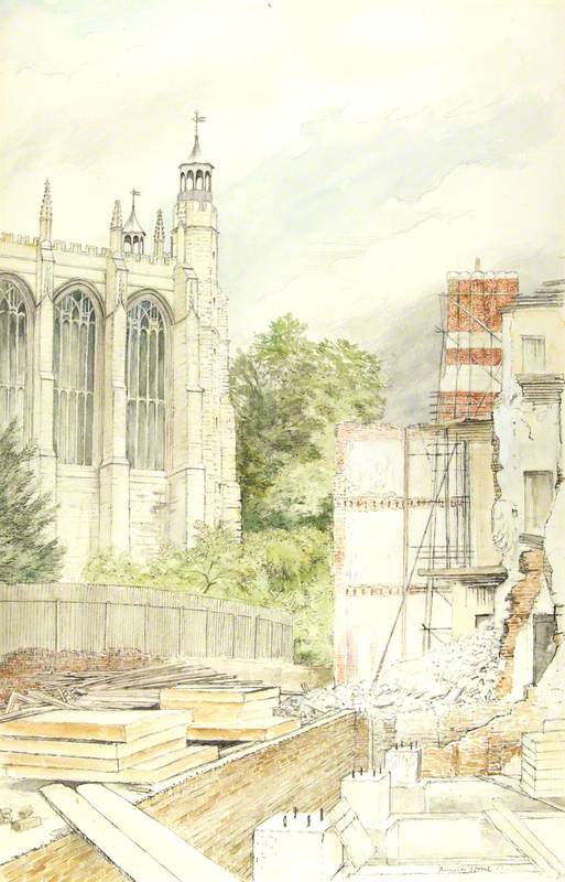 College Chapel from Bomb-Damaged Upper School