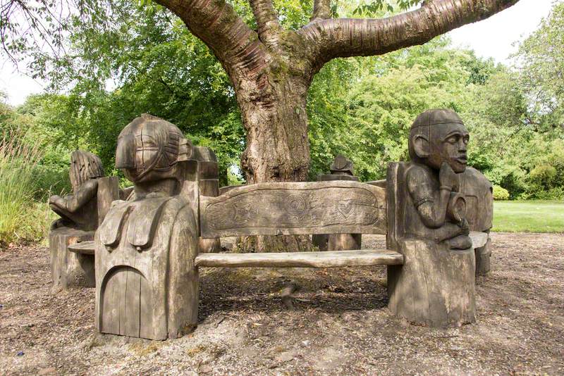 African Mask Bench
