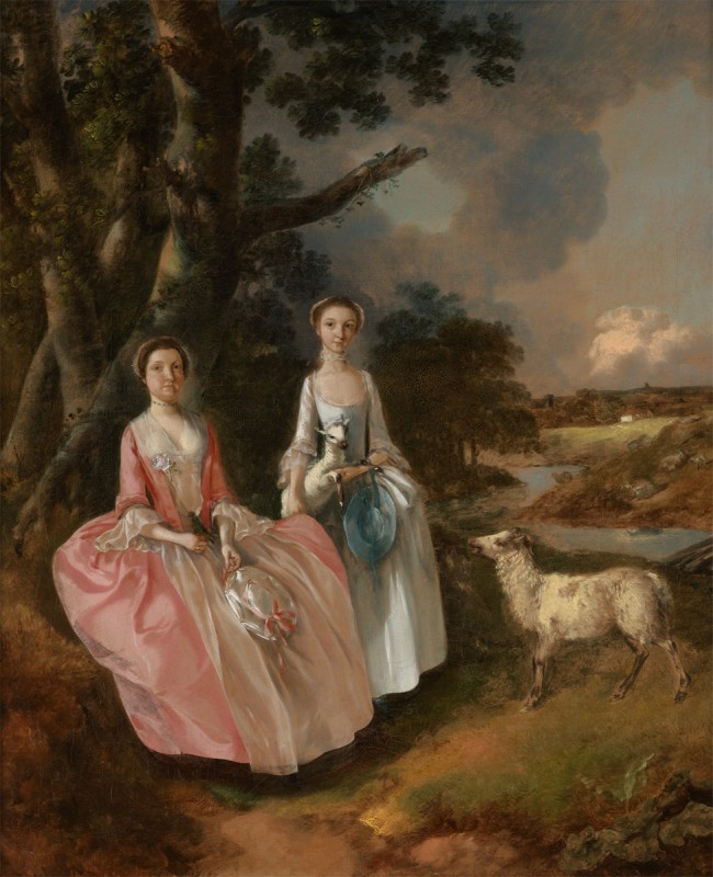 Mrs Mary Cobbold and Miss Cobbold, with a Lamb and a Ewe