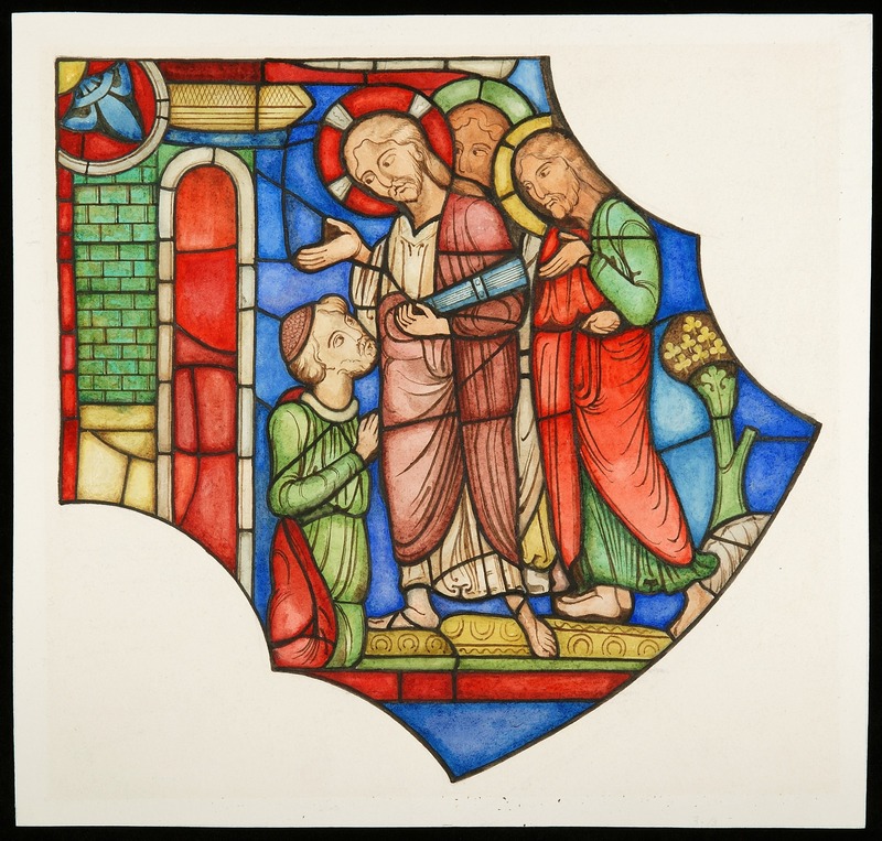 Study of Stained Glass, from the 'Legend of Saint Thomas' Window, Bourges Cathedral, France