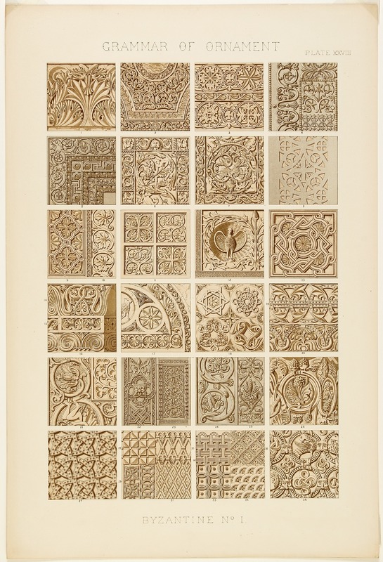 'Byzantine, No. 1', from 'The Grammar of Ornament', Plate XXVIII