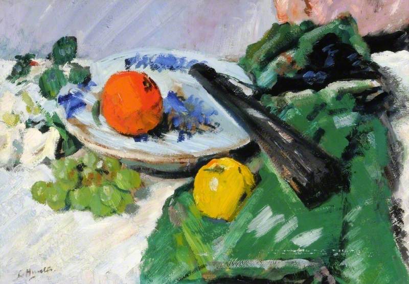 Still Life with Fruit and a Black Fan