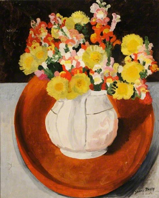 Mixed Flowers in a White Jug