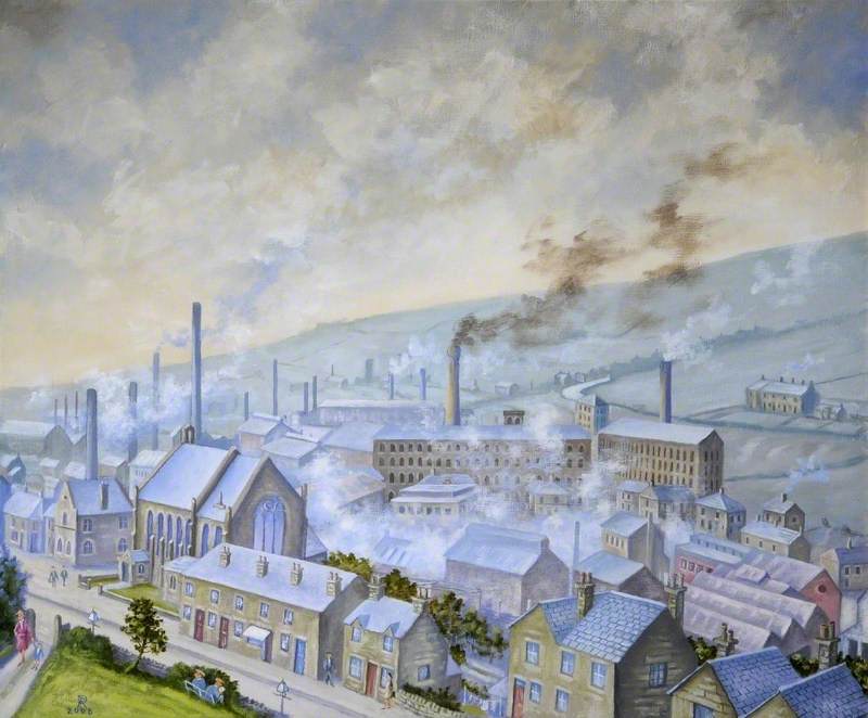 View of Stocksbridge, Sheffield, from the Clock Tower Gardens, Late 1940s