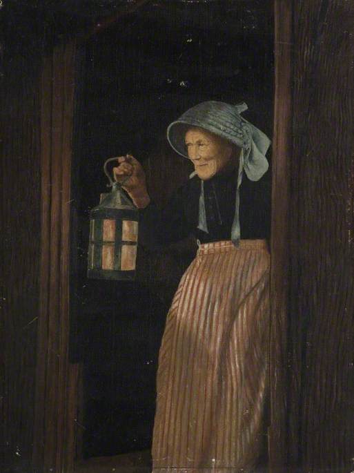 Eliza Merchant with a Lantern, Resident of Porlock, Exmoor