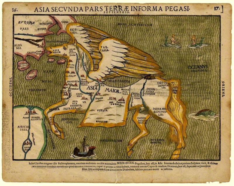 Asia Secunda Pars Terrae informa Pegasi (Asia in the Form of Pegasus)