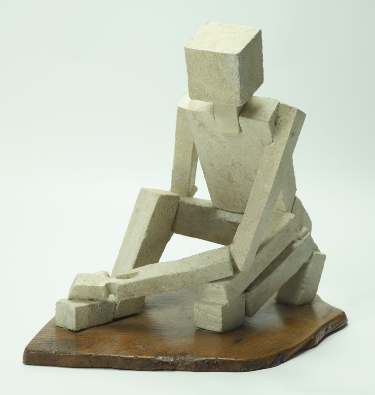 Kneeling Cubist Figure