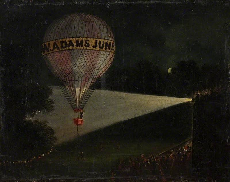 A Balloon Ascent by W. Adams Junior, at Night