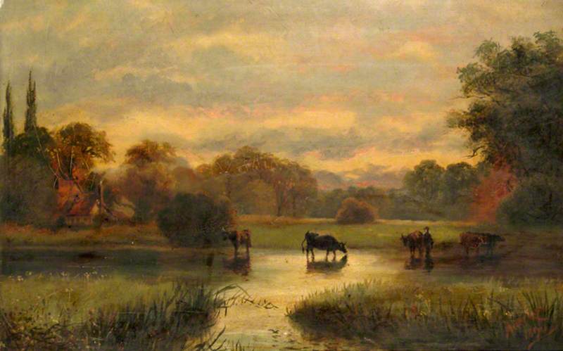 Cows and a Boy in a Landscape