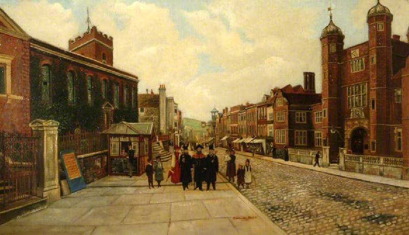 High Street, Guildford, Looking West, with a View of Holy Trinity Church