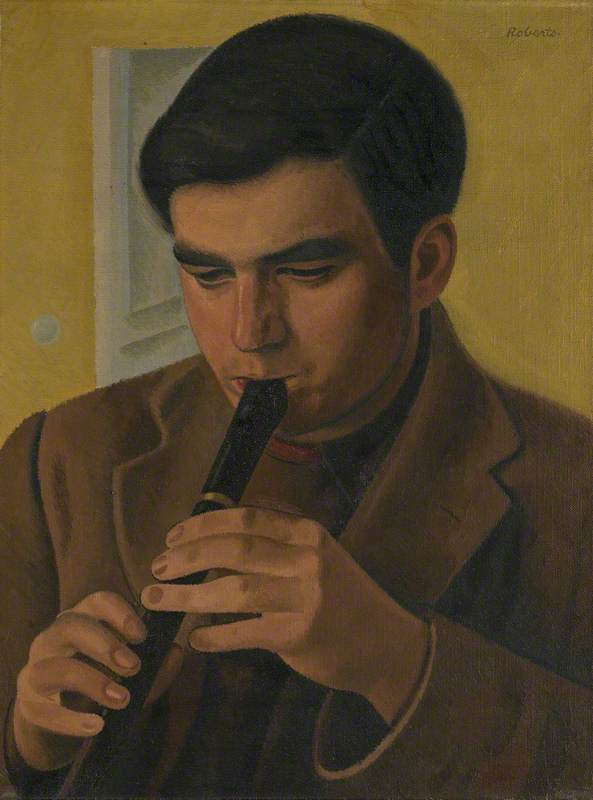 The Artist's Son Playing the Recorder