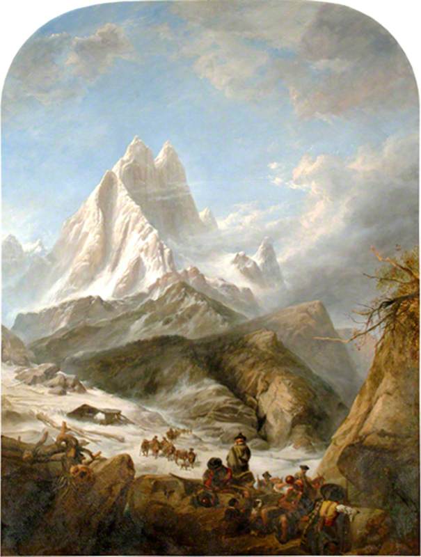 View of the Pic du Midi d'Ossau in the Pyrenees, with Brigands