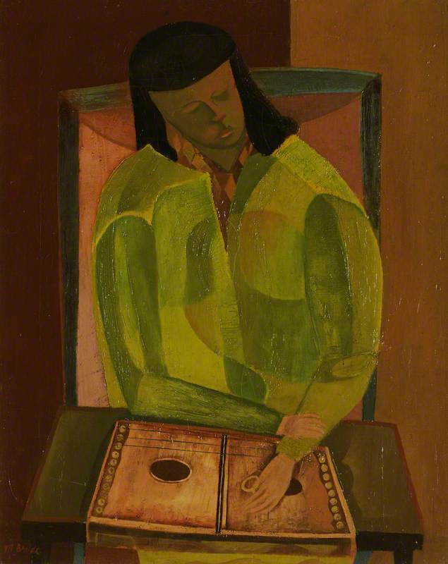 Girl Playing a Zither