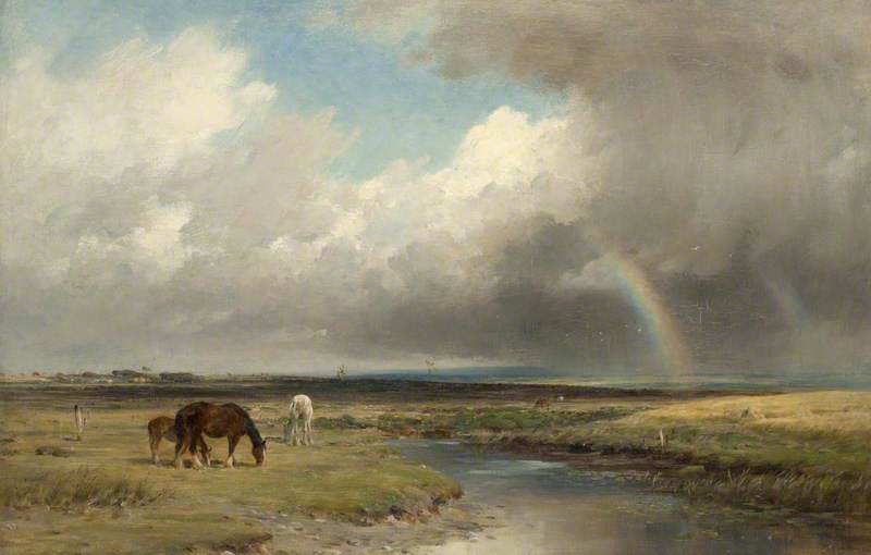 Pastoral Landscape with Rainbow