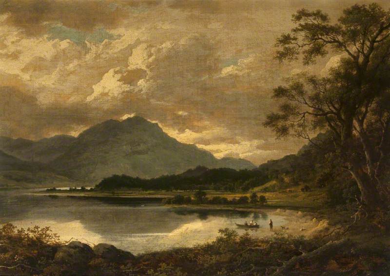 Figures by a Loch