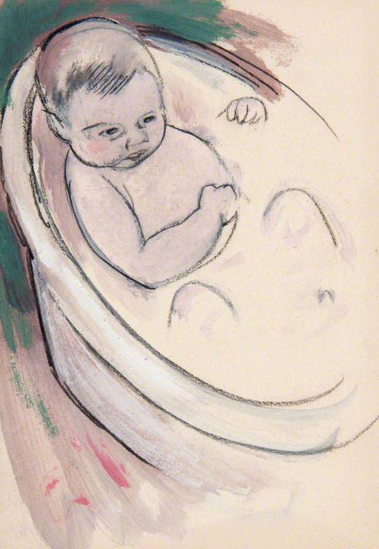 Study of a Baby in a Bath