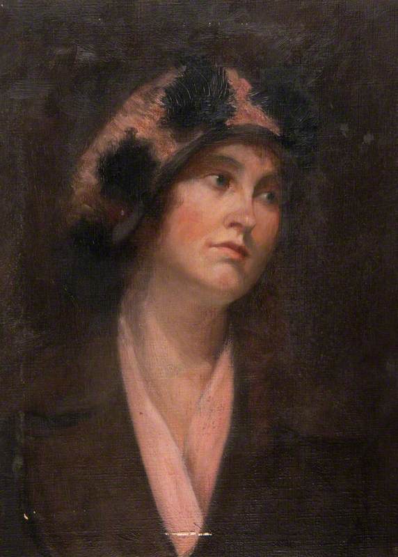 Girl's Head (Pink Hat with Rosettes)