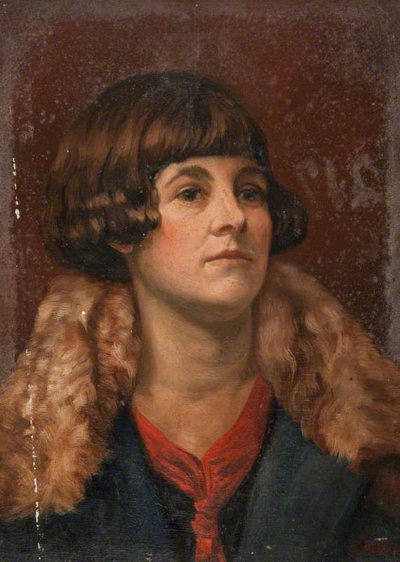 Head of a Young Woman (Red Tie and Green Coat)