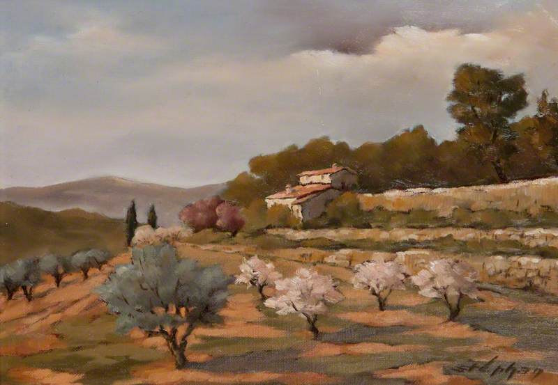 Landscape with One White Building