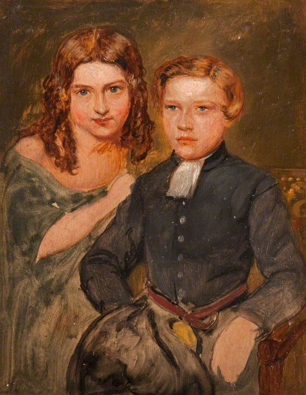 Young Boy, Seated, and Young Girl